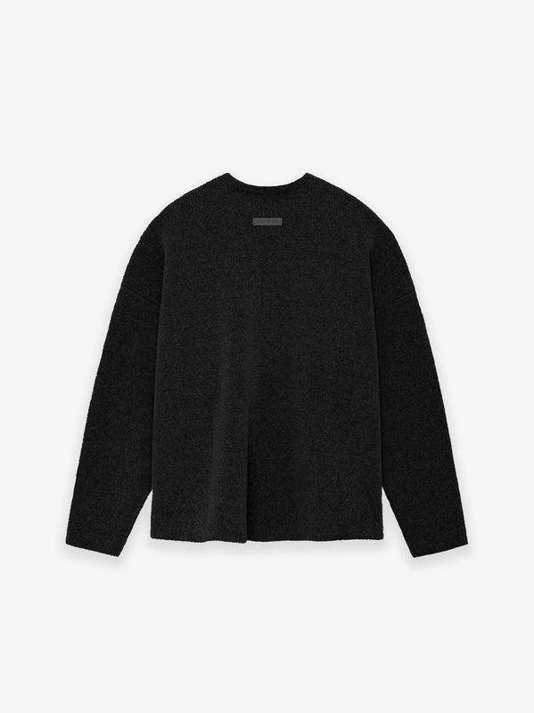 Wool Boucle Straight Neck Sweater