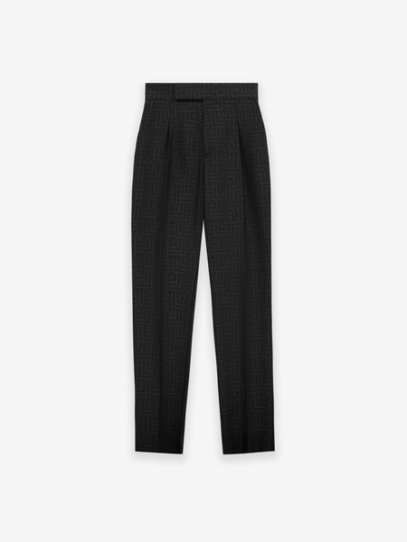 Wool Jacquard Tapered Trouser