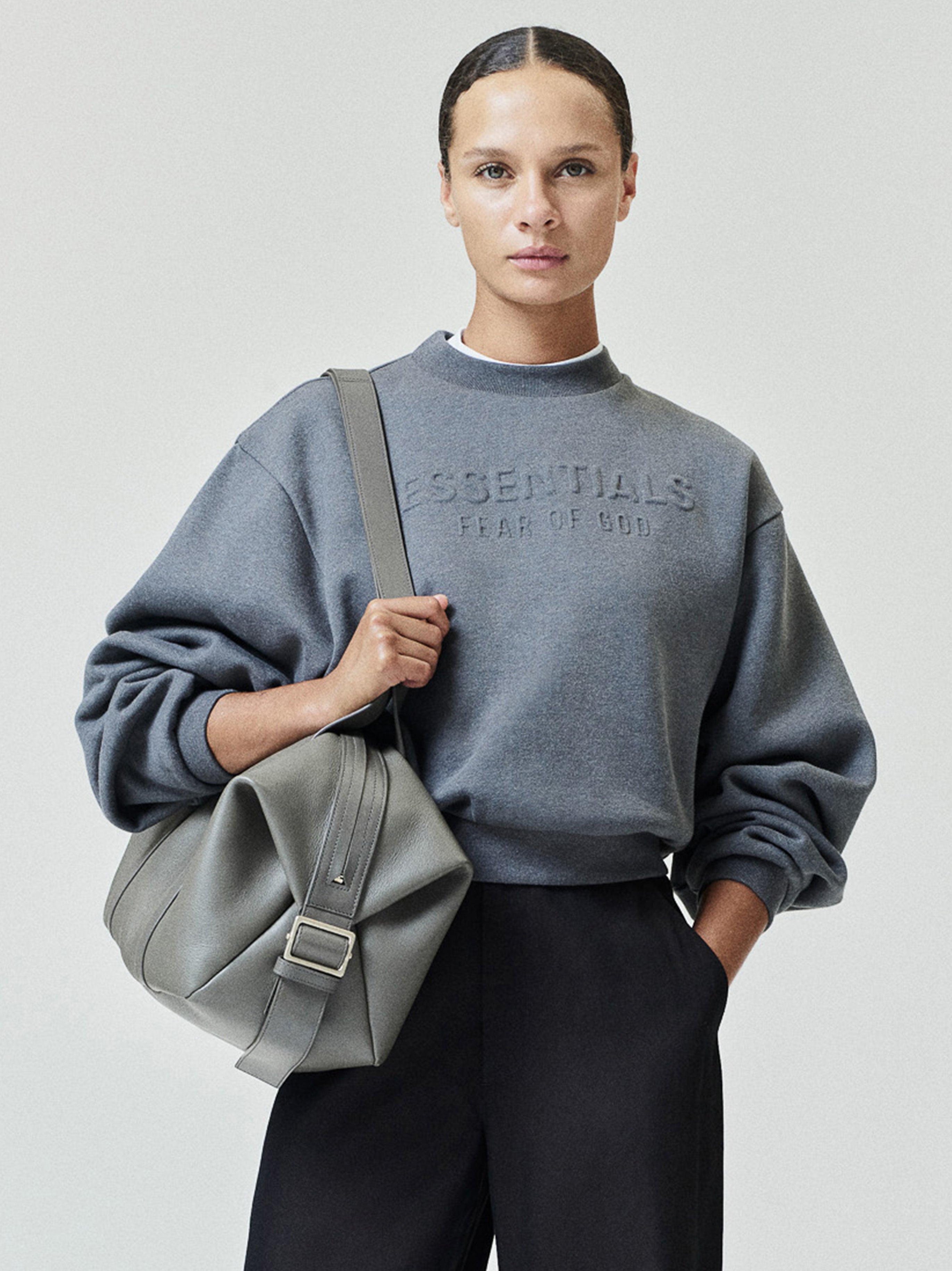 Womens Embossed FW26 Modern Cropped Crewneck – Fear of God