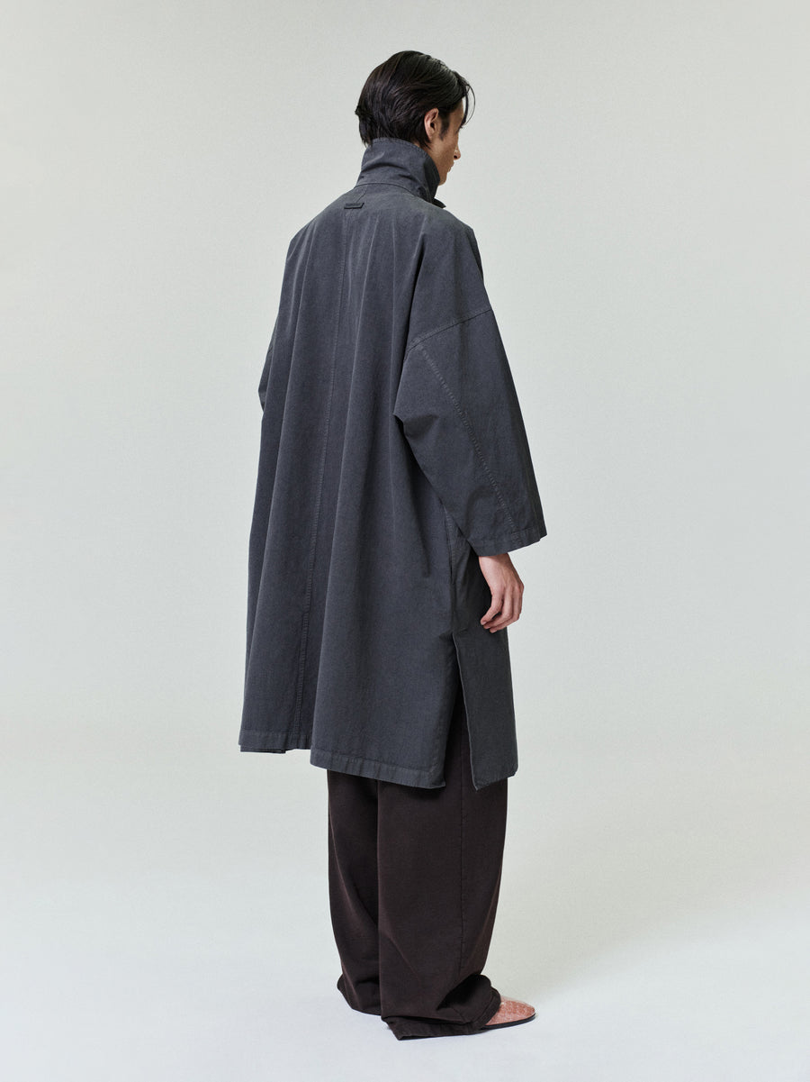 Garment-Dyed Cropped Sleeve Car Coat Dark Grey / XS view 2