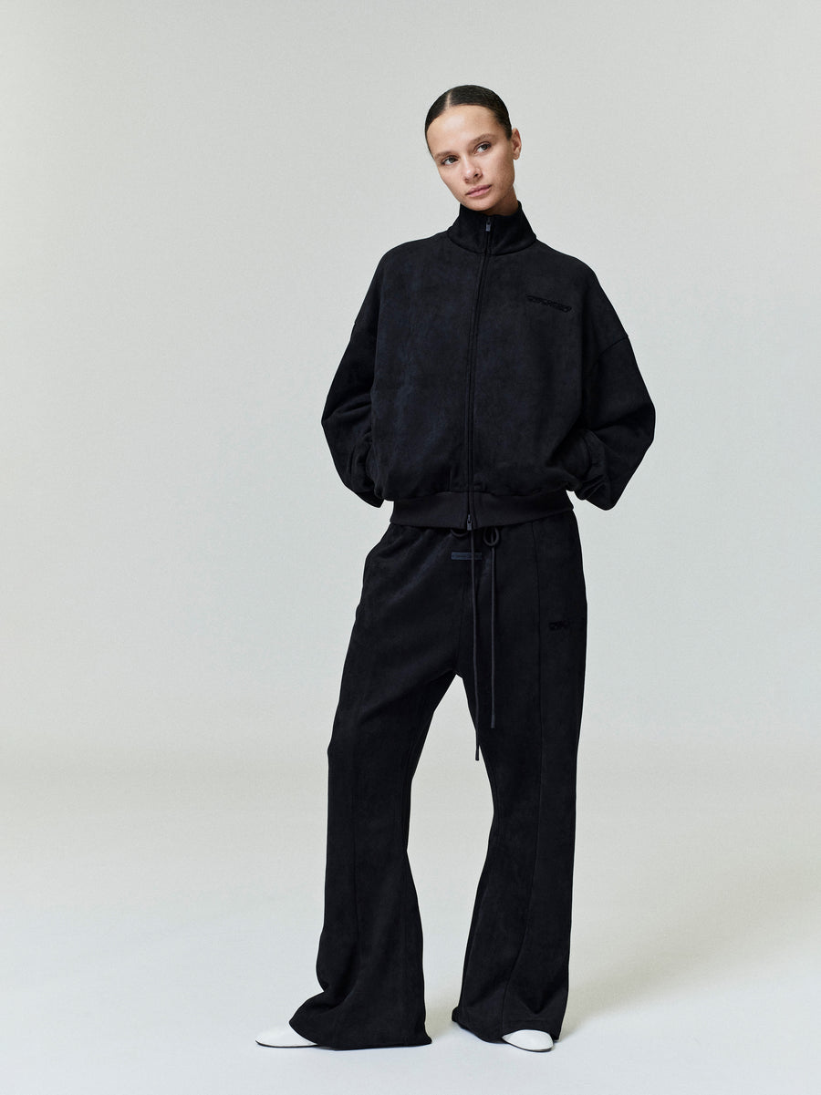 Womens Suede Fleece Flare Sweatpant