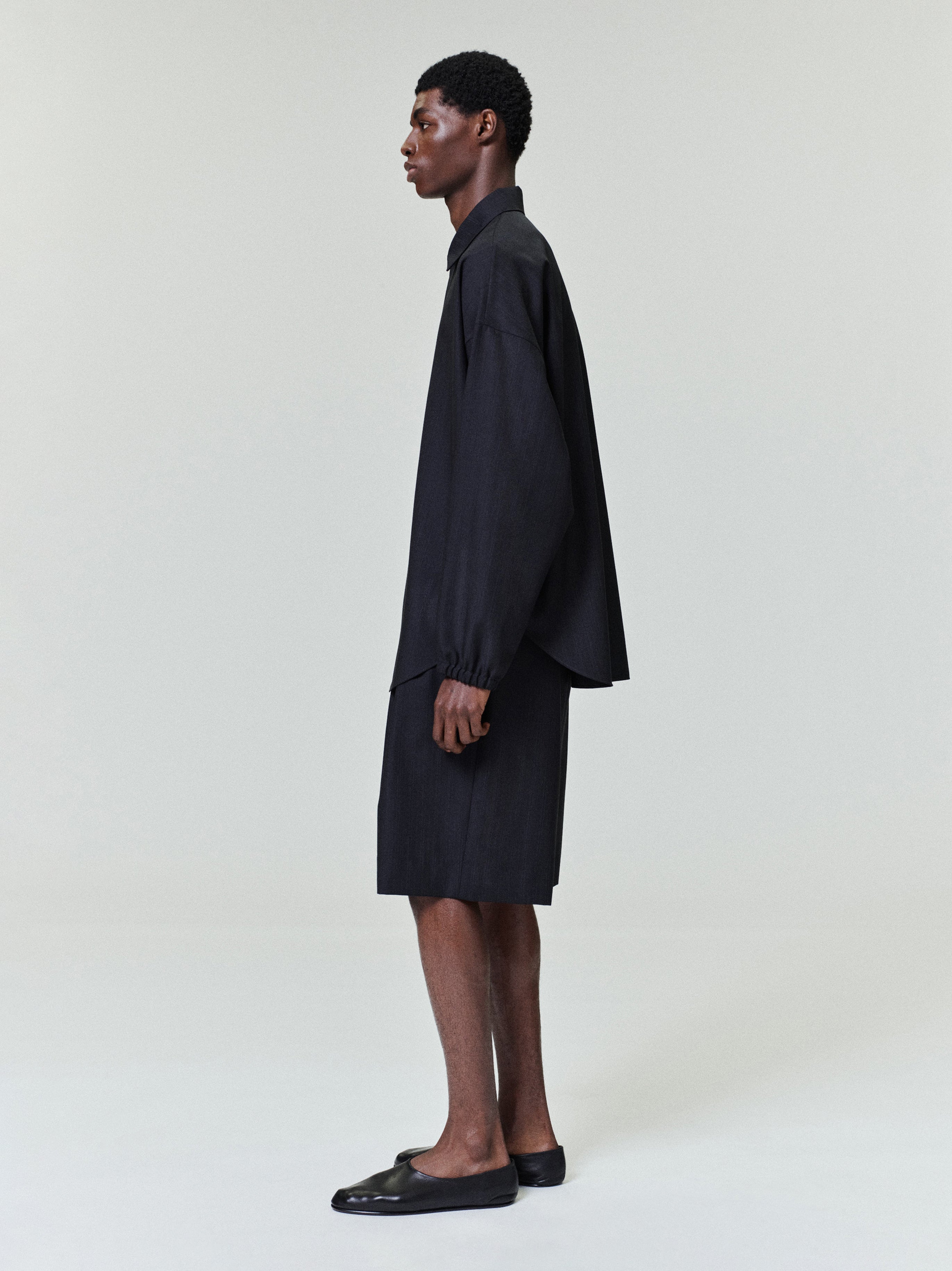 Black Striped Wool Elastic Cuff Shirt – Fear of God