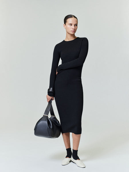 Womens Rib Long Sleeve Dress