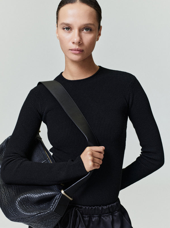 Womens Rib Long Sleeve Top