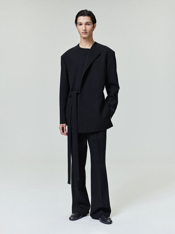 Double Weave Wool Crewneck Jacket view 1