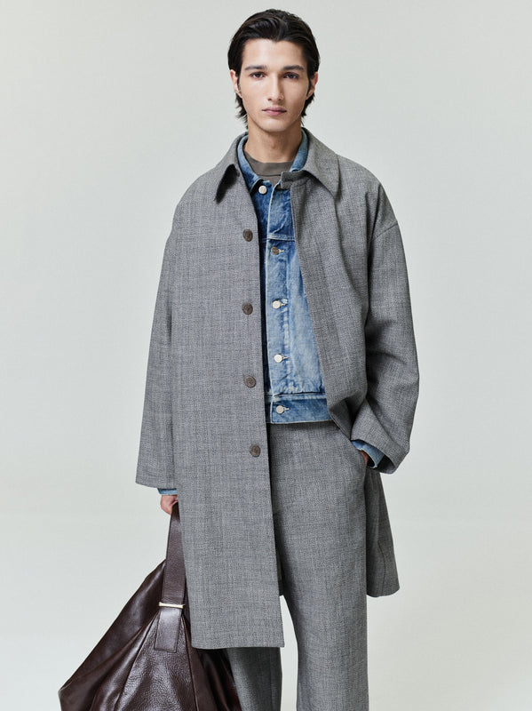 Mouline Wool  Relaxed Trench Coat view 1