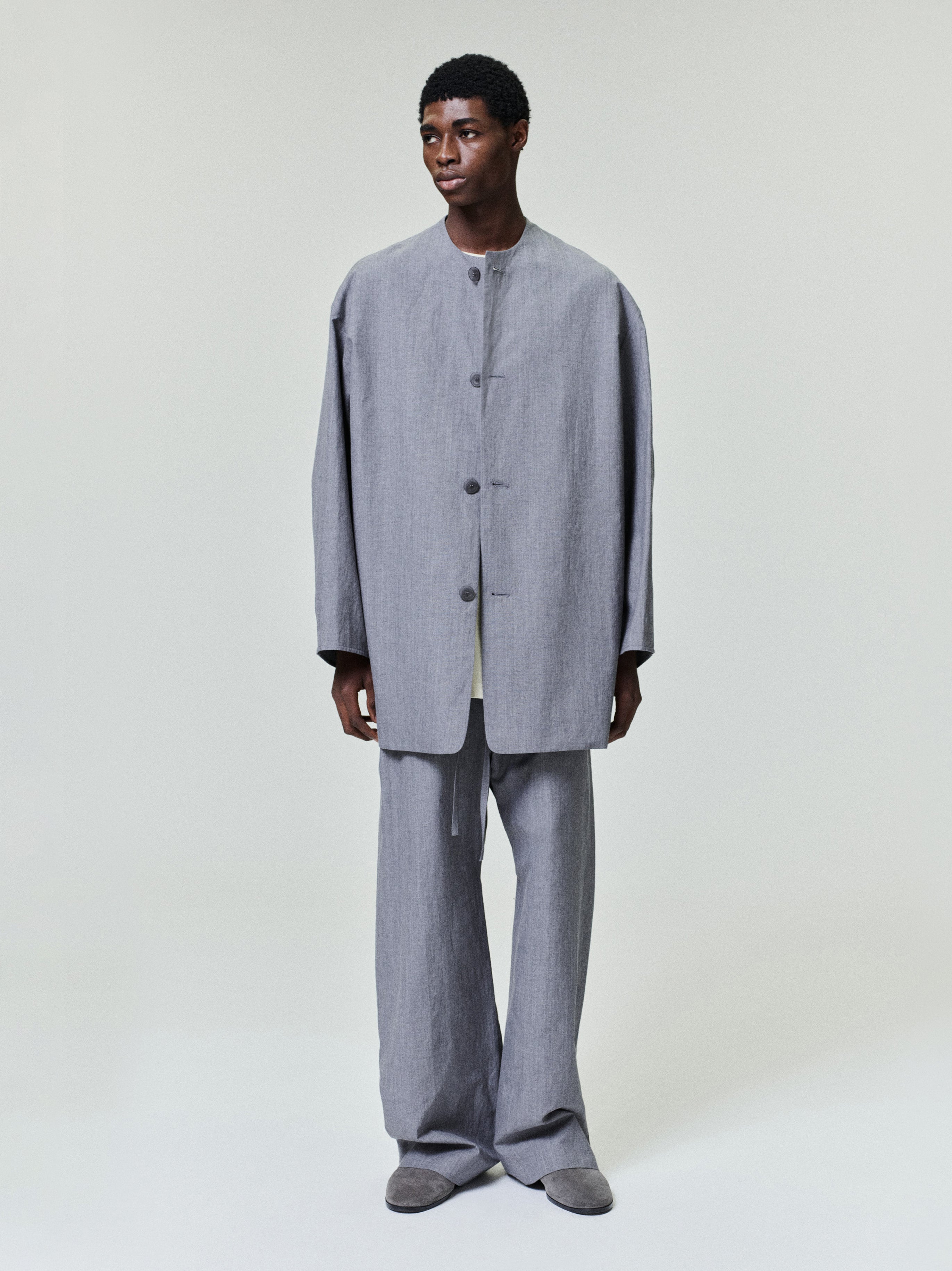 SOPHNET.｜Wool Jersey No Collar Jacket（L） Wool Linen Collarless Sport Jacket – Fear of God