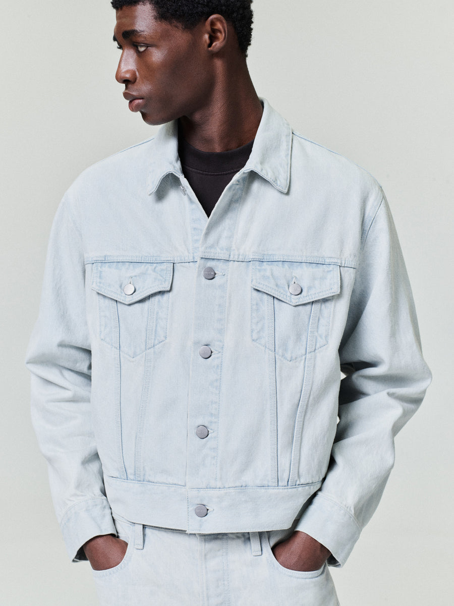 Bleached Denim Classic Trucker Jacket Bleach Wash / XS view 1
