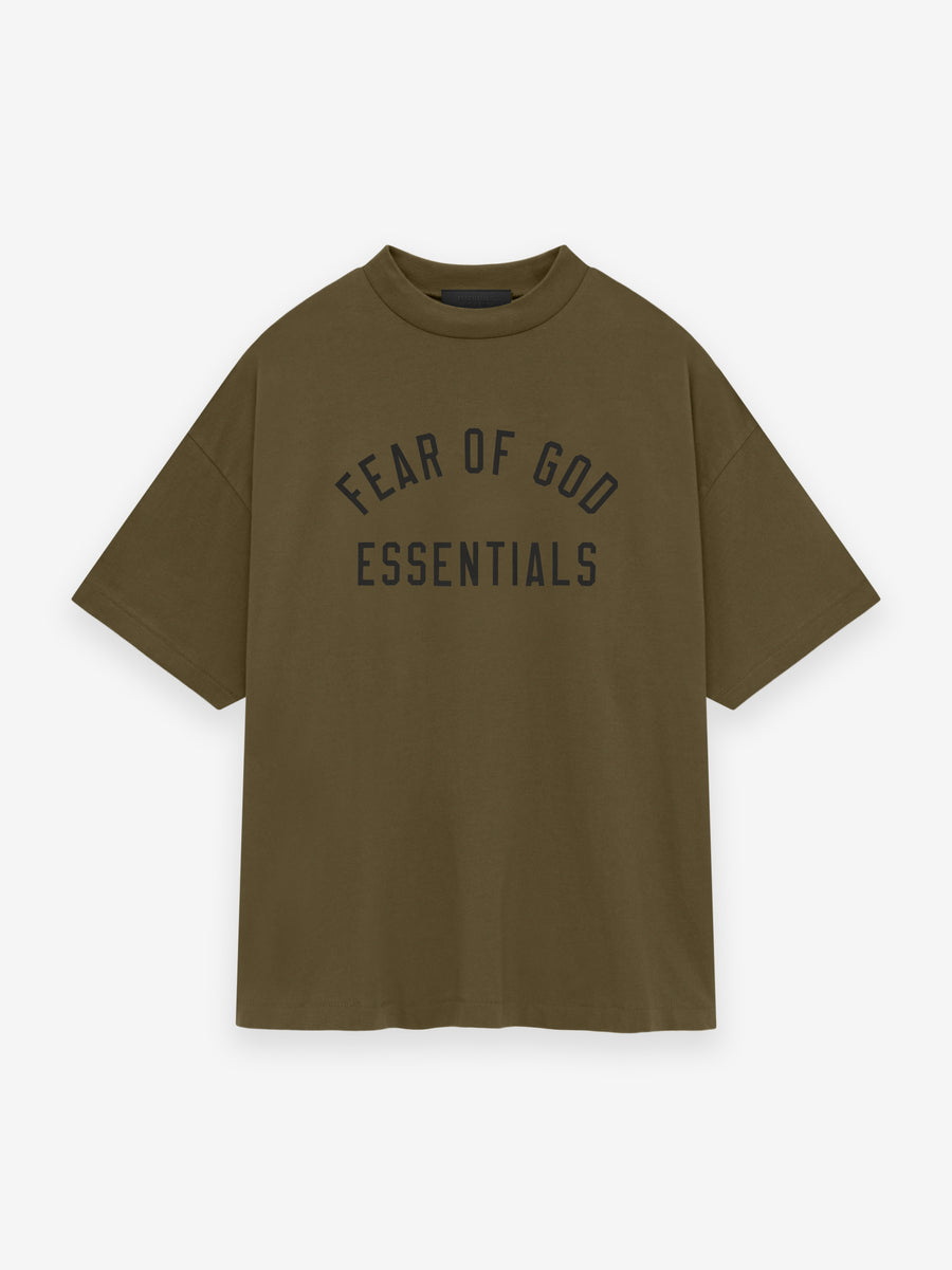 Jersey Crewneck Tee - Olive | ESSENTIALS | Fear of God