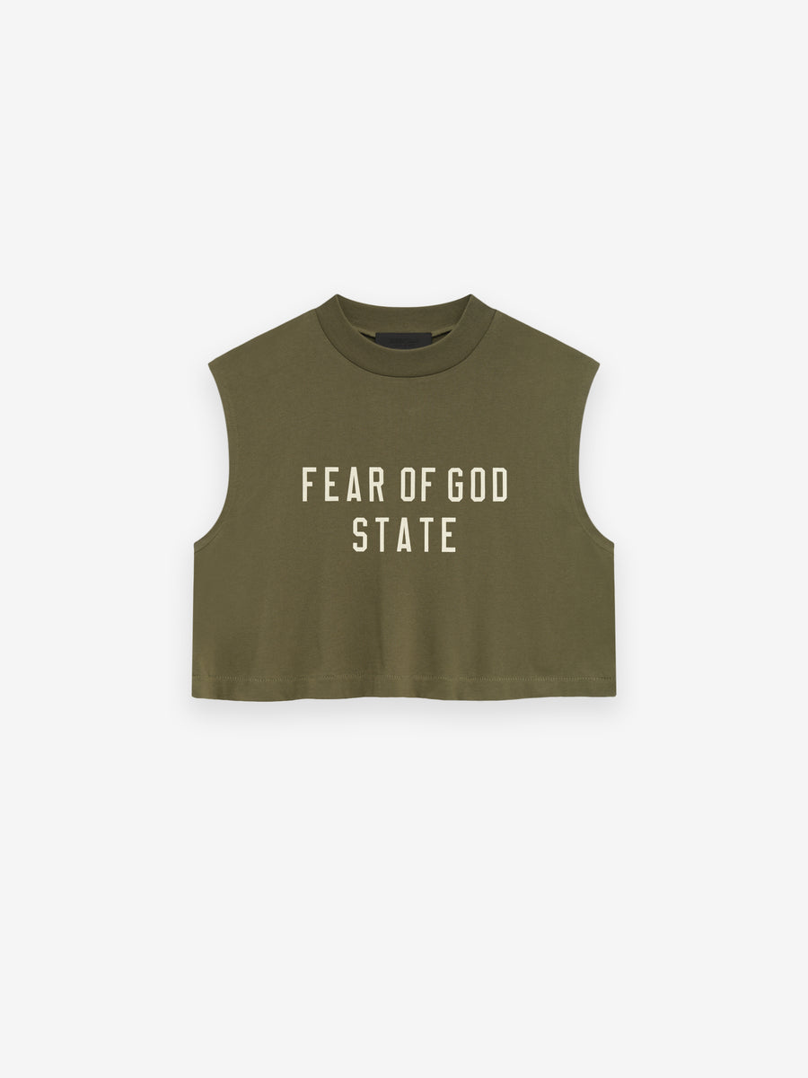 Womens Tri-Blend Cropped Muscle Tee - Fear of God