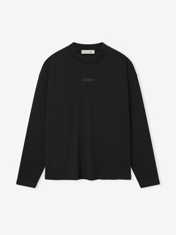 黒 長袖カットソー FEAR OF GOD ESSENTIALS Classic Long Sleeve Tee in Jet Black | Fear of God ESSENTIALS
