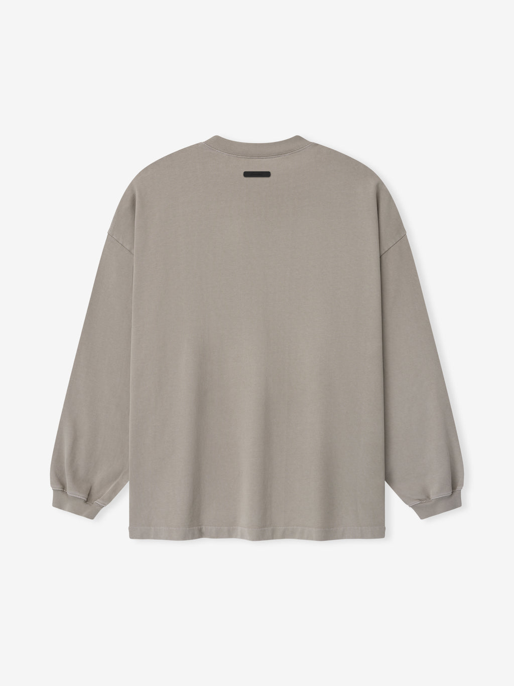 back view of oversized 90s-inspired long sleeve tee in heavyweight pigment-dyed cotton jersey