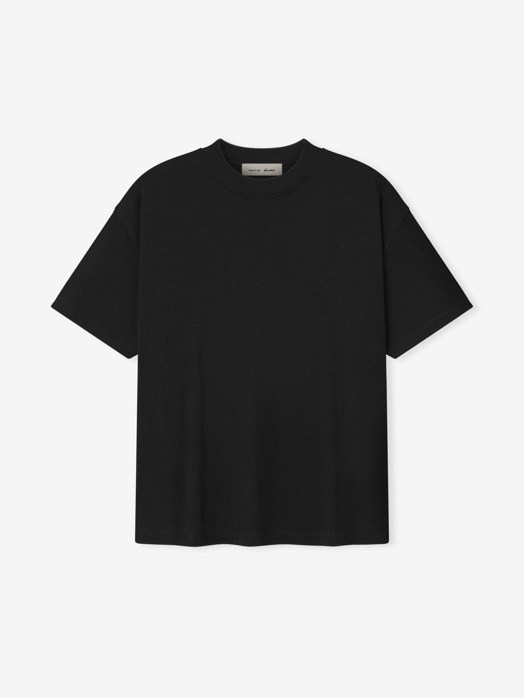 Black t-shirt on a white background
