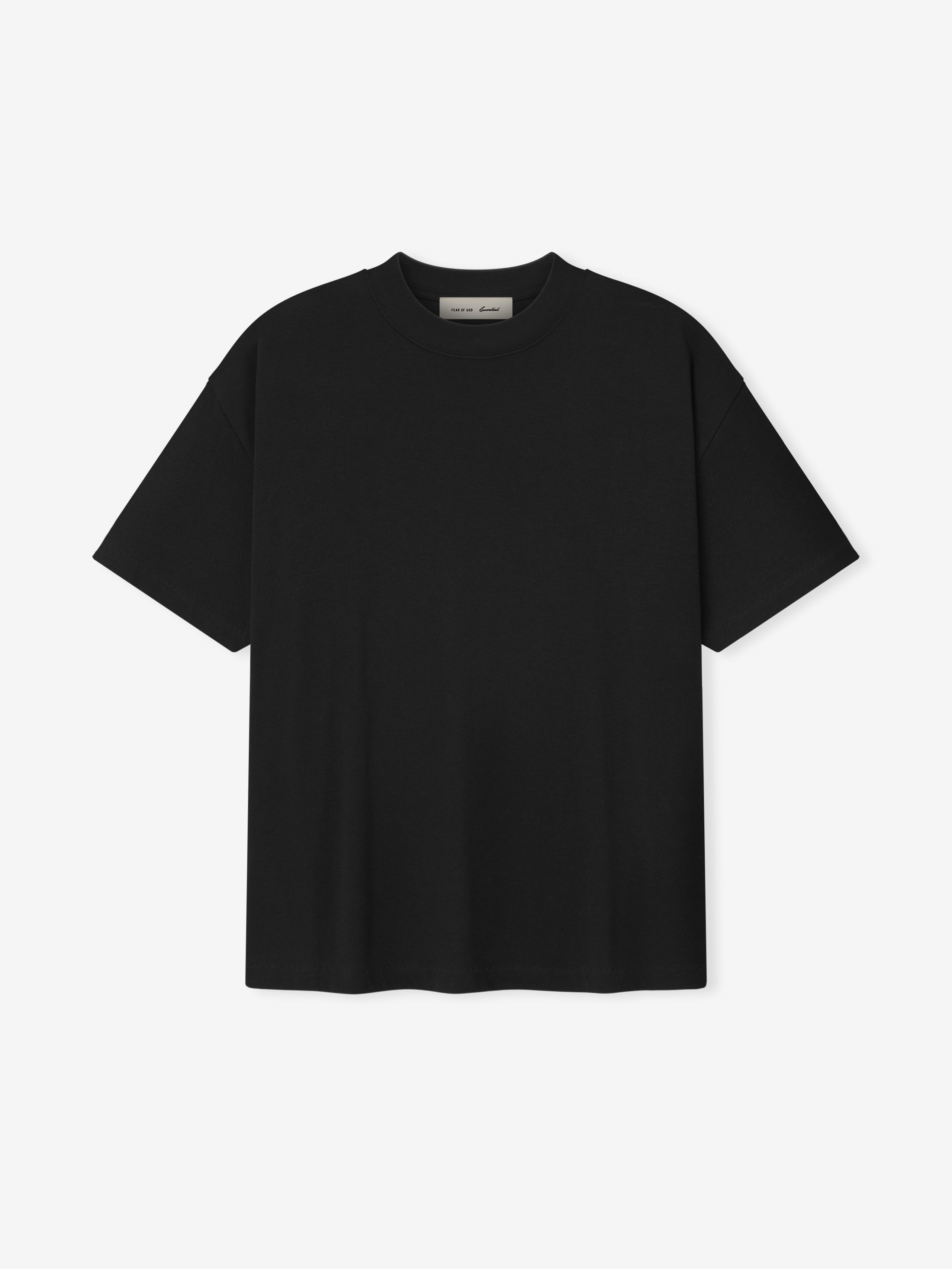 Black t-shirt on a white background