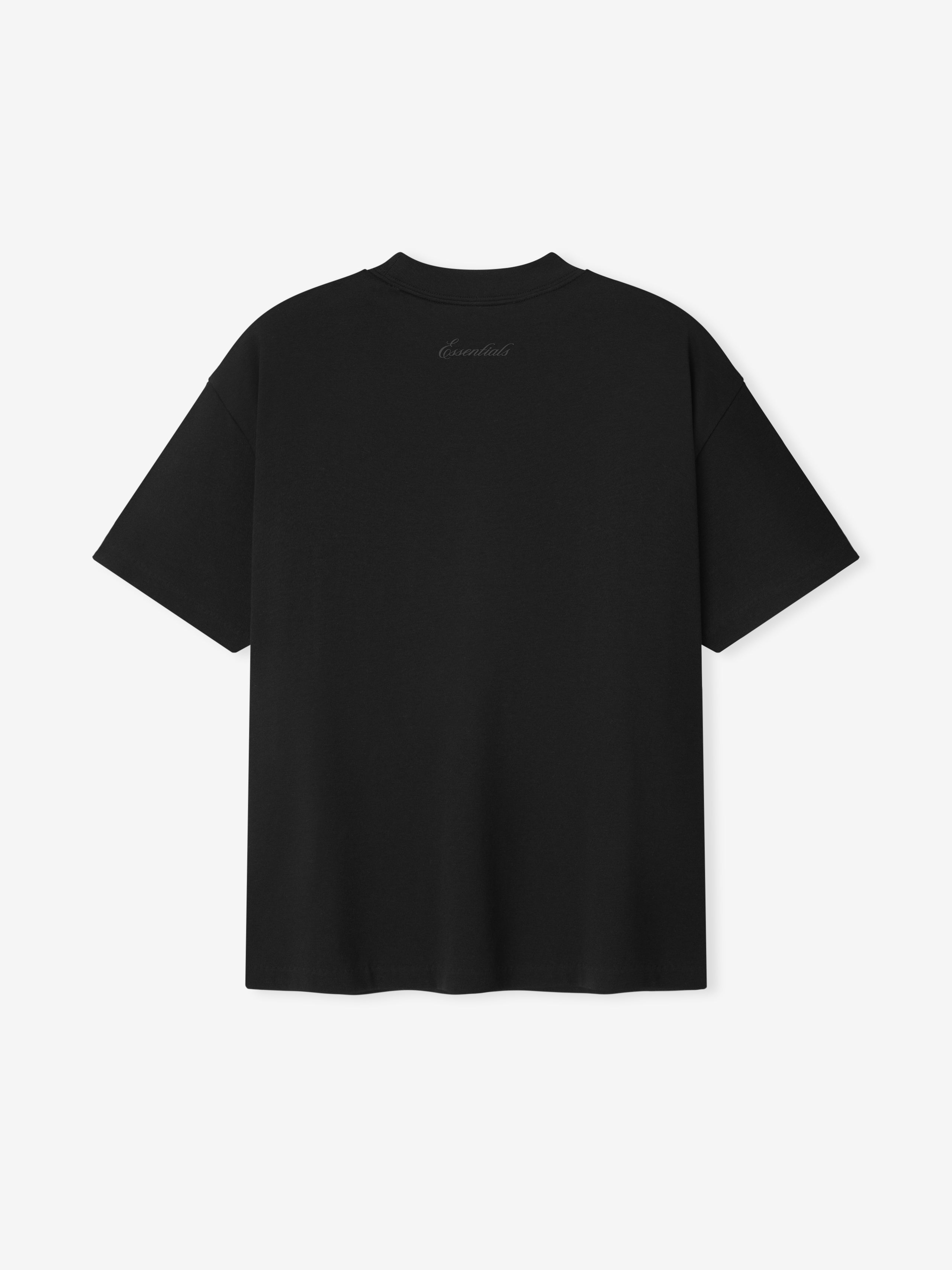 Black t-shirt on a white background