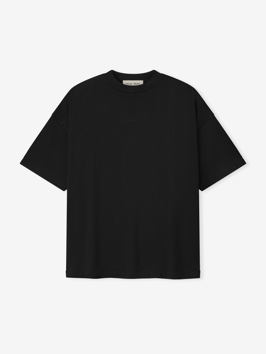 Black t-shirt on a white background