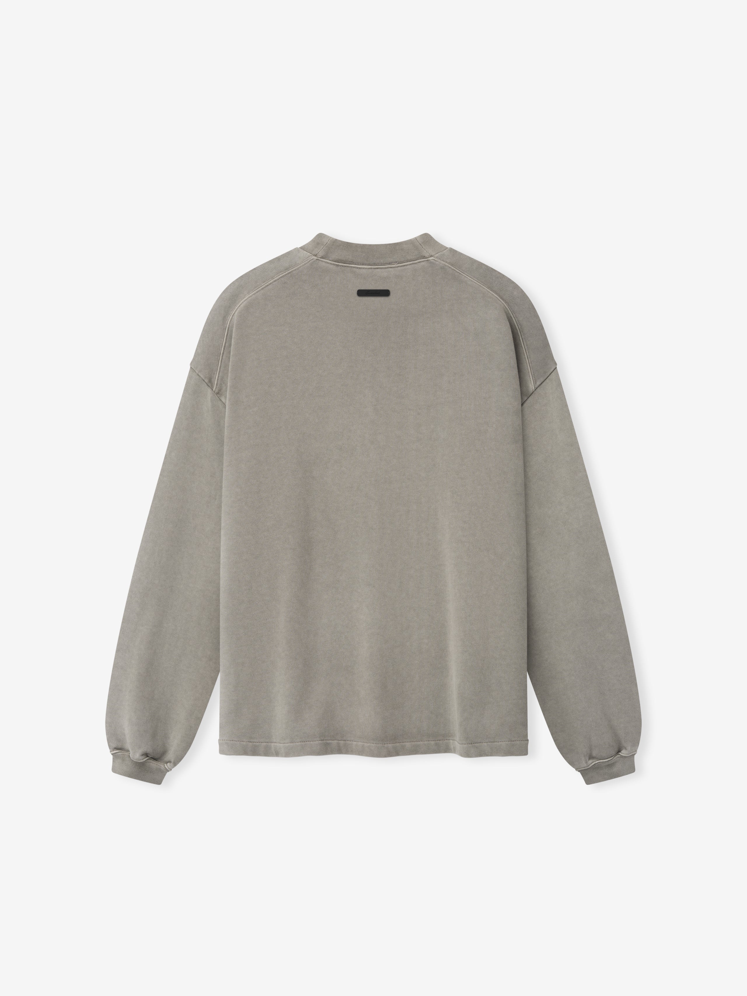 back view of women's oversized 90s fit long sleeve tee in heavyweight pigment-dyed cotton jersey