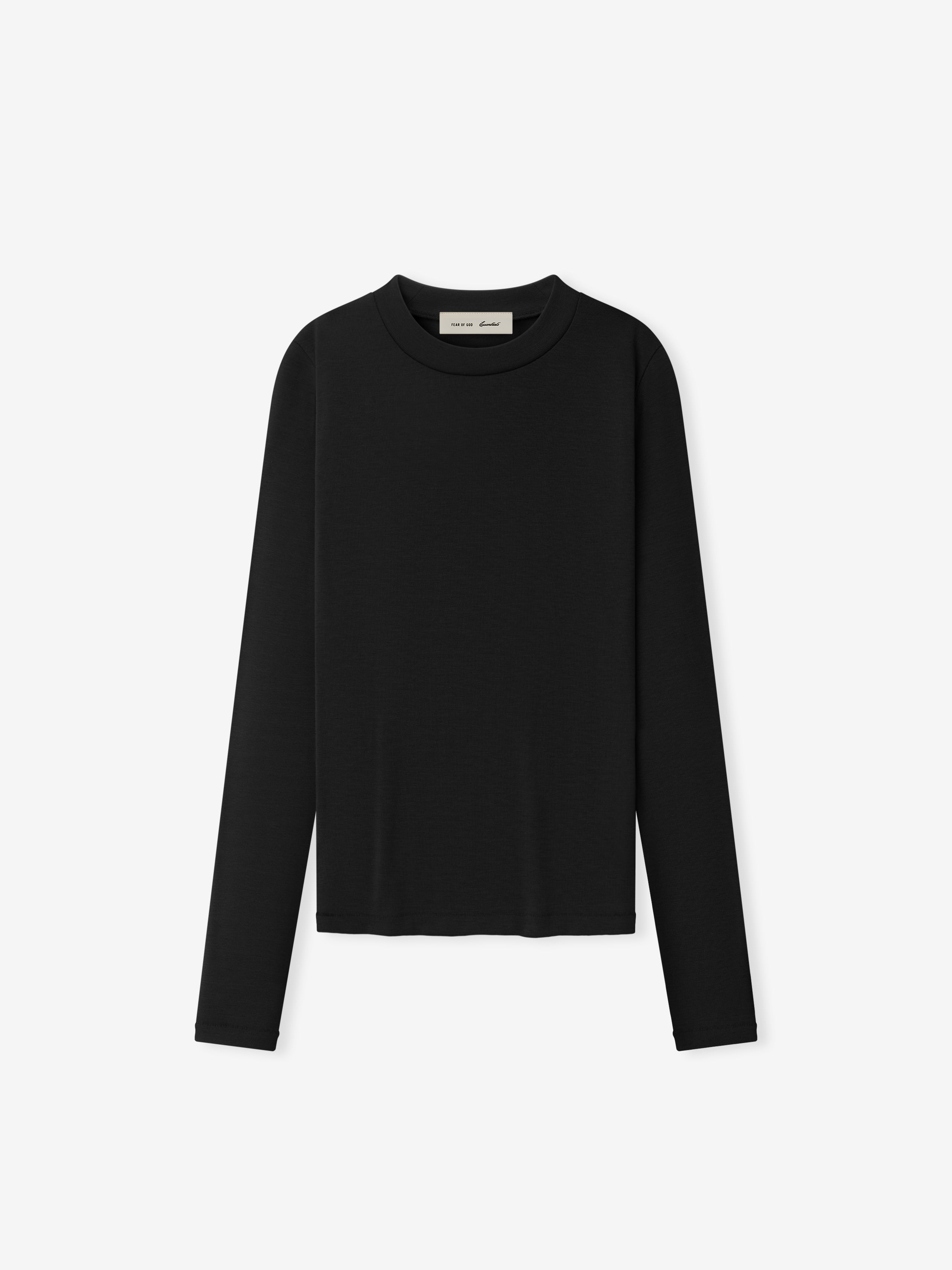 【完売品】 ジェントルイス Rib Long Sleeve Tee black Womens Rib Fitted Long Sleeve Tee – Fear of God