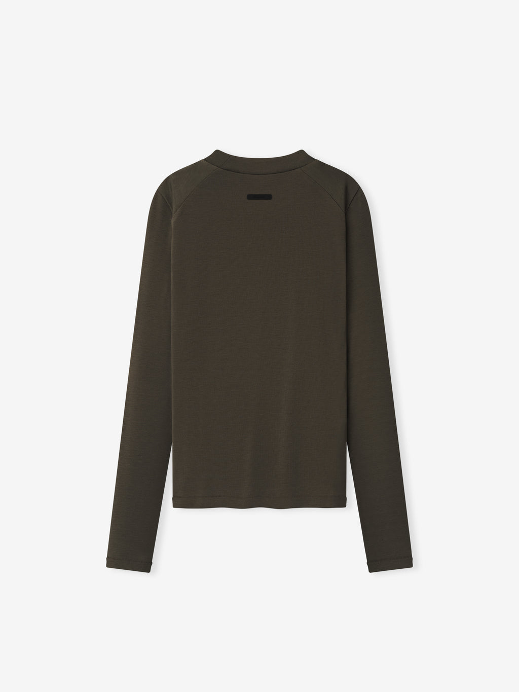 Dark brown long-sleeve top on a white background