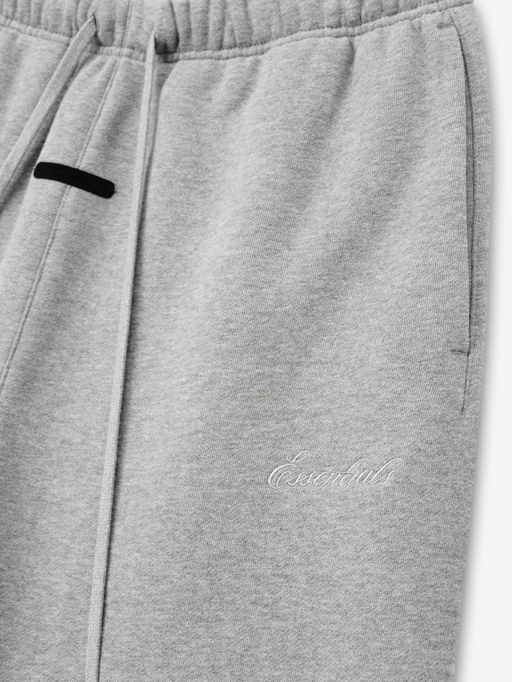 Gray sweatpants with a brand logo on a white background