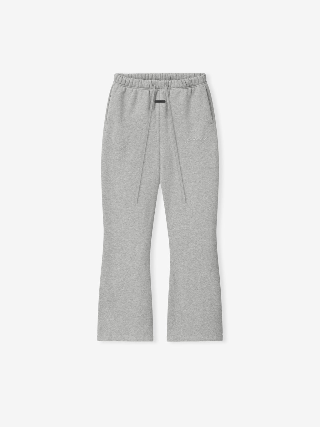 light gray women's relaxed fit flare sweatpants with adjustable drawstring waist and side pockets