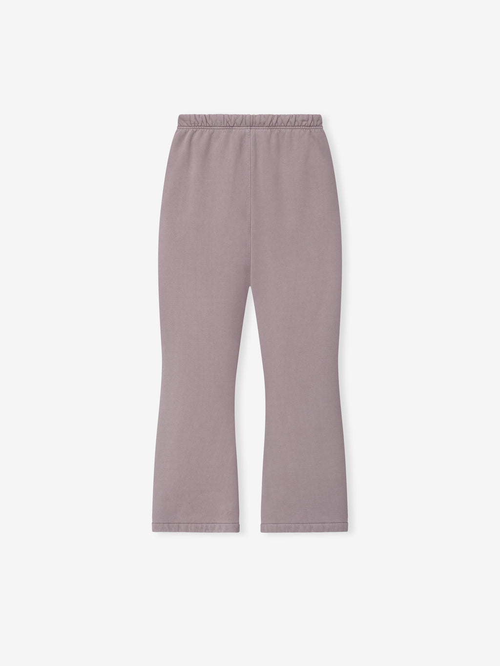 Womens Signature Classic Flare Sweatpant in a soft mauve tone with a high elastic waistband and a gently flared leg, designed for stylish comfort in casual bottoms.