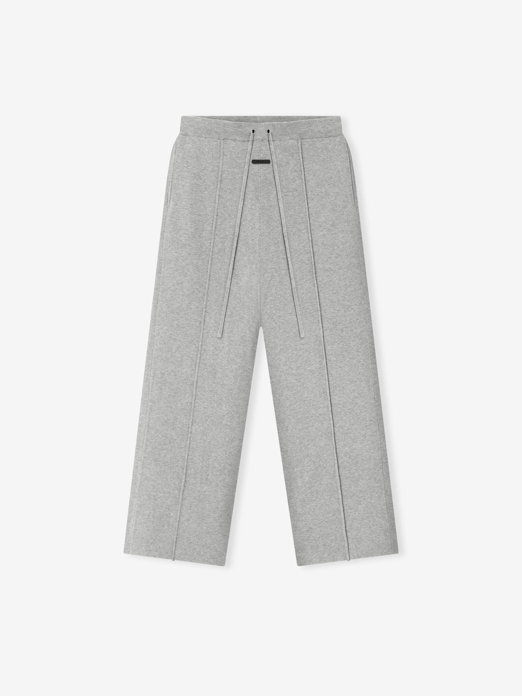 light grey women's relaxed lounge sweatpants in soft jersey knit with oversized fit and drawstring waistband