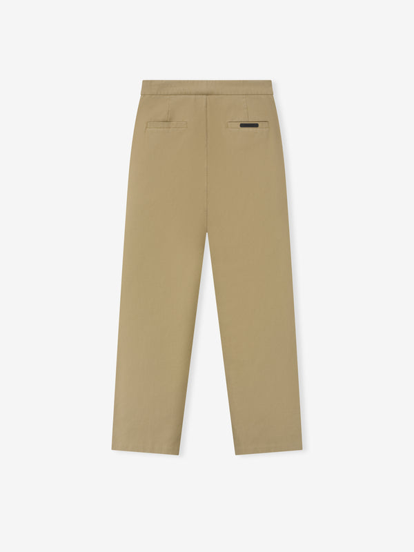 Cotton Canvas Pleat Front Pant
