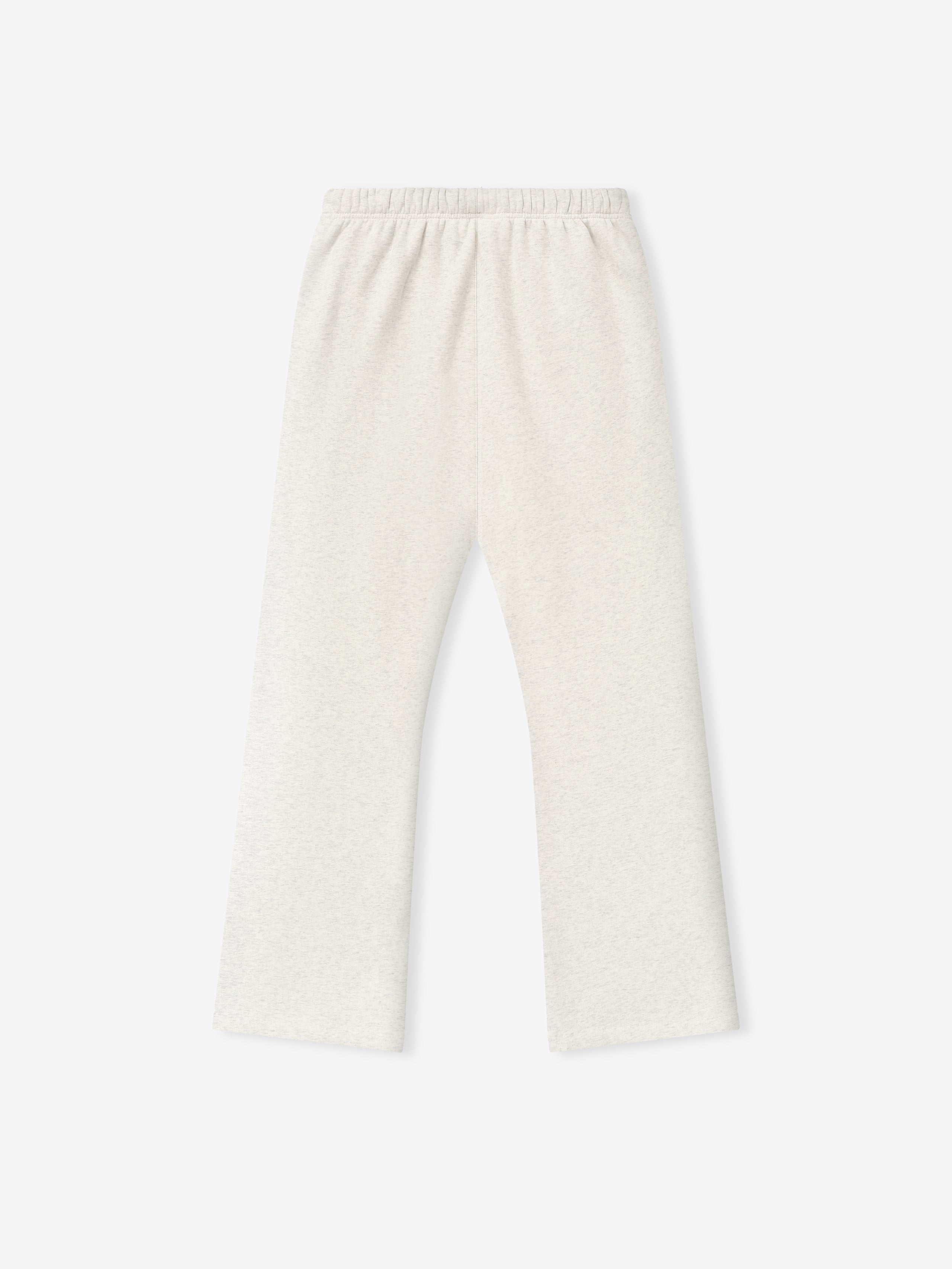 off-white relaxed fit sweatpants with flared legs and elastic waistband made from heavyweight core fleece fabric