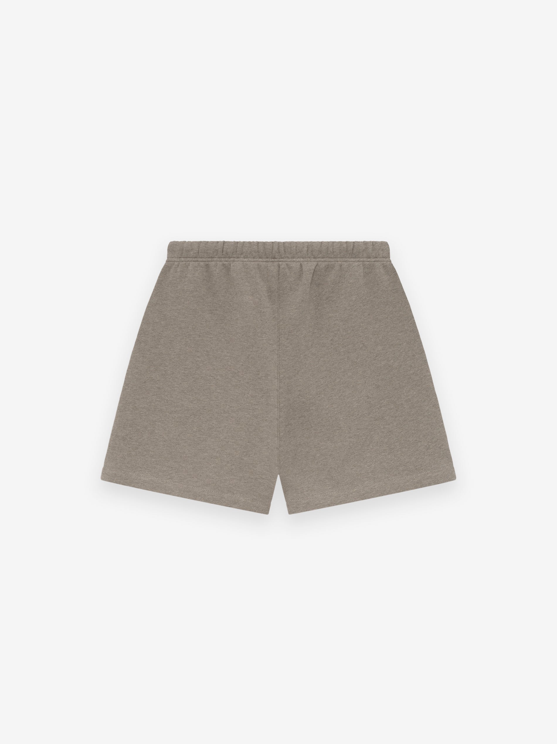 Back view of Homestead Heather Classic Sweatshort with elastic waistband displayed flat on white background