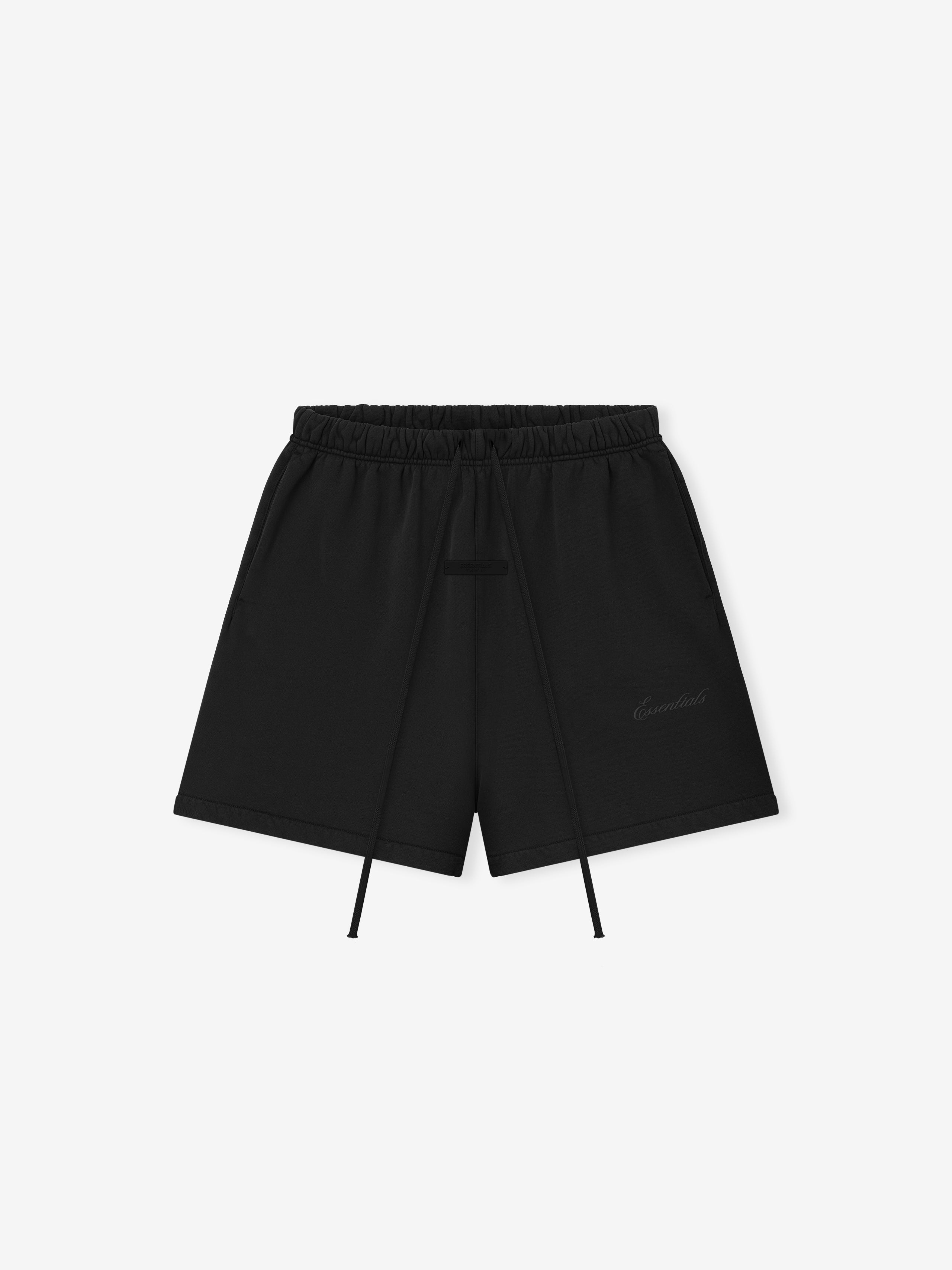 Black shorts on a light gray background