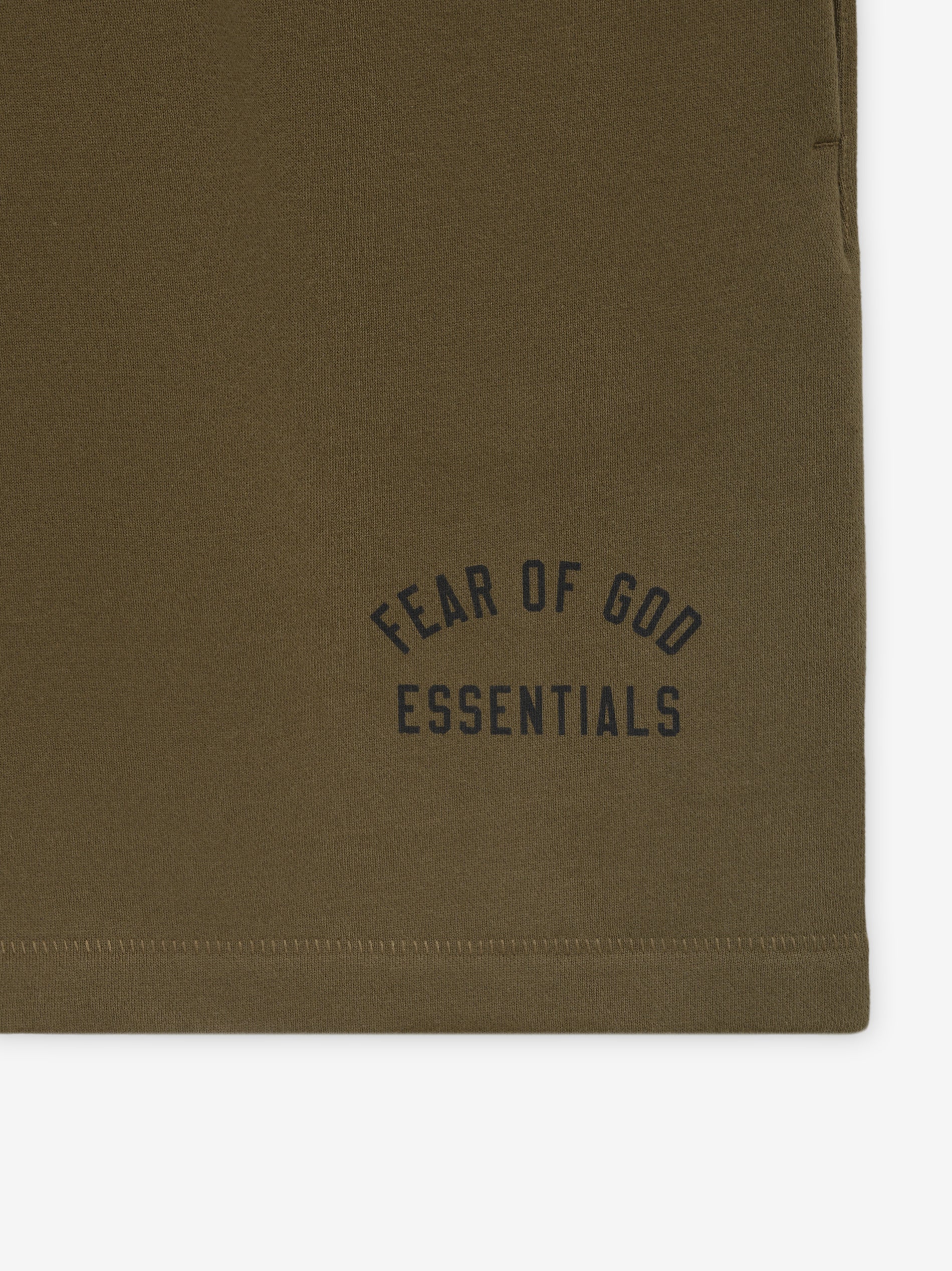 Fear of God Essentials Fleece Shorts Olive - good XS