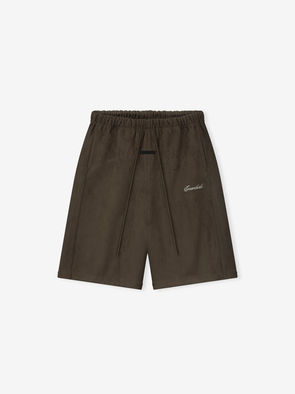 Suede Fleece Signature Relaxed Sweatshort W/ Piping view 1