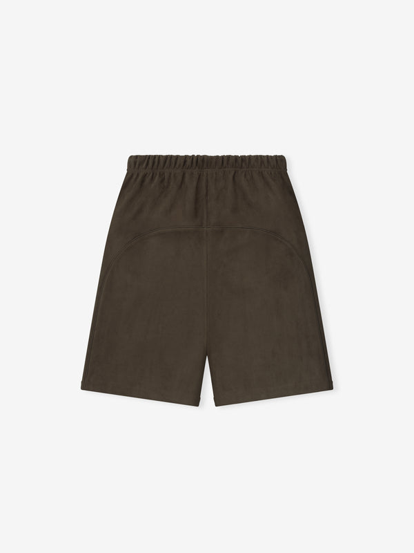 Suede Fleece Signature Relaxed Sweatshort W/ Piping view 2