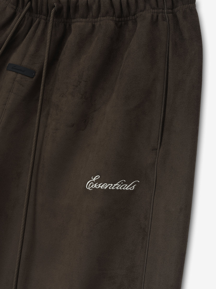 Suede Fleece Signature Relaxed Sweatshort W/ Piping Brown / XS view 3