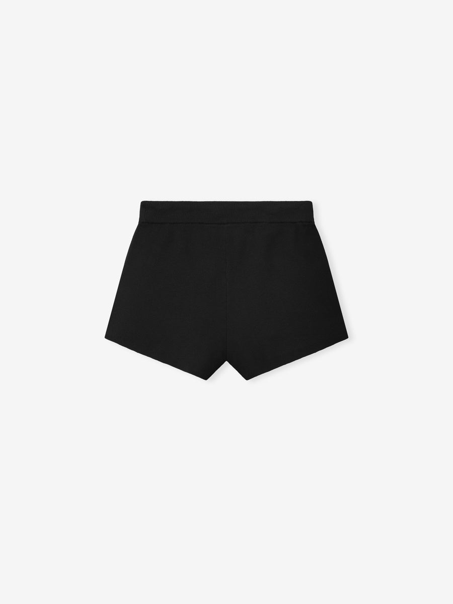 Womens Rib Knit Running Short Vintage Black / XS view 2