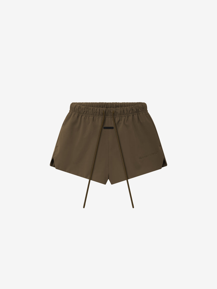 Womens Active Trace Running Short Brown / XS view 1