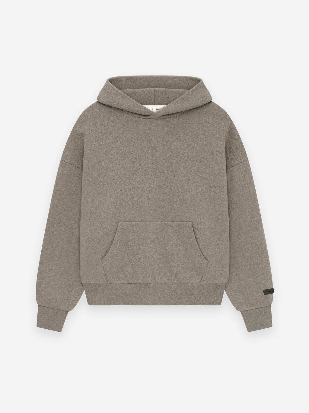 Homestead Heather Classic Fit Fleece Hoodie laid flat, front view with pouch pocket and hood, gallery image 0.