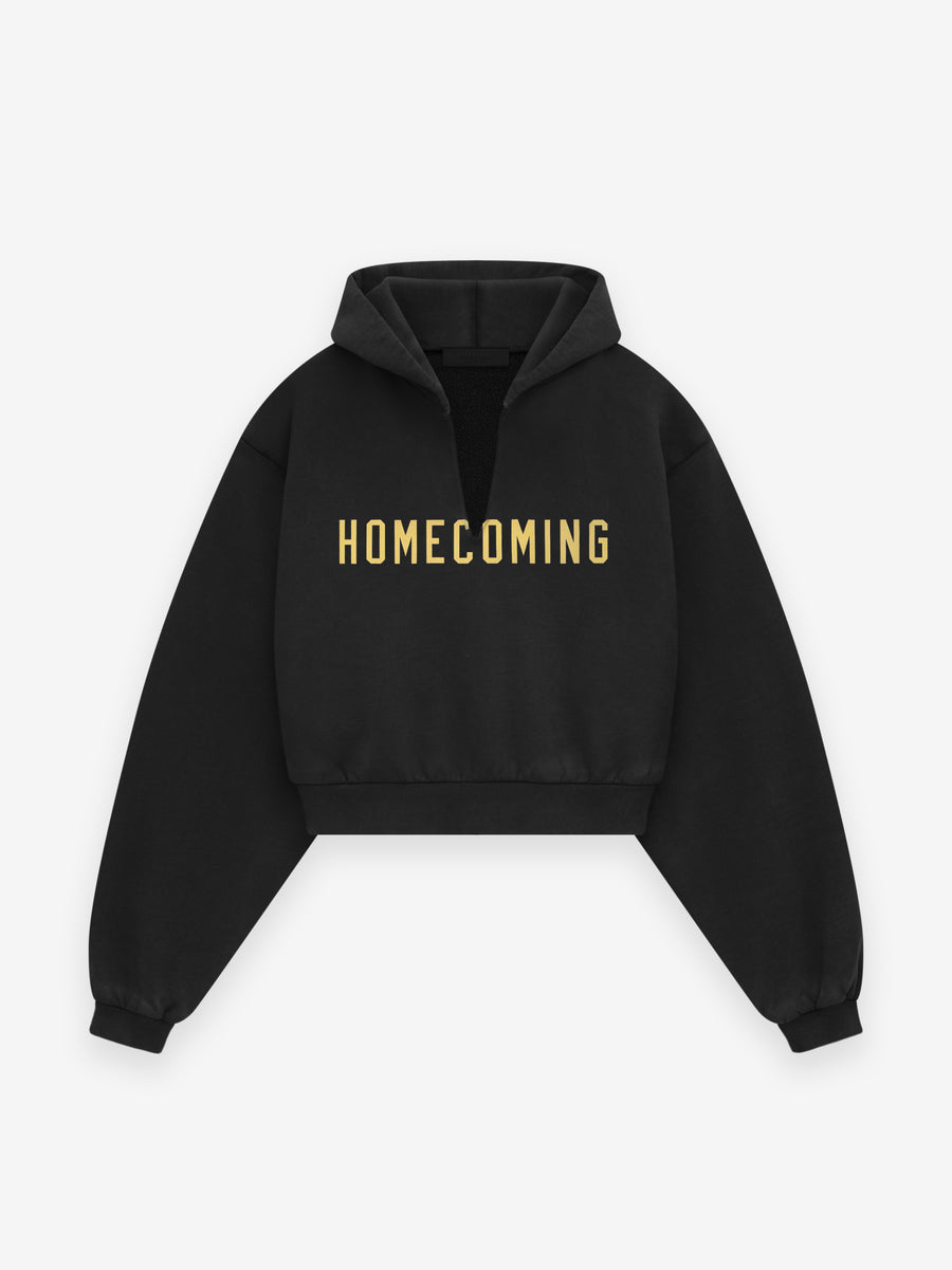 Cropped neck hoodie hotsell