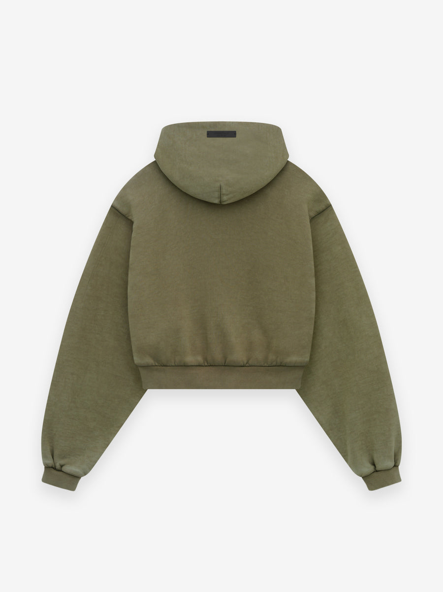 Womens Heavy Fleece Cropped V-Neck Hoodie - Fear of God