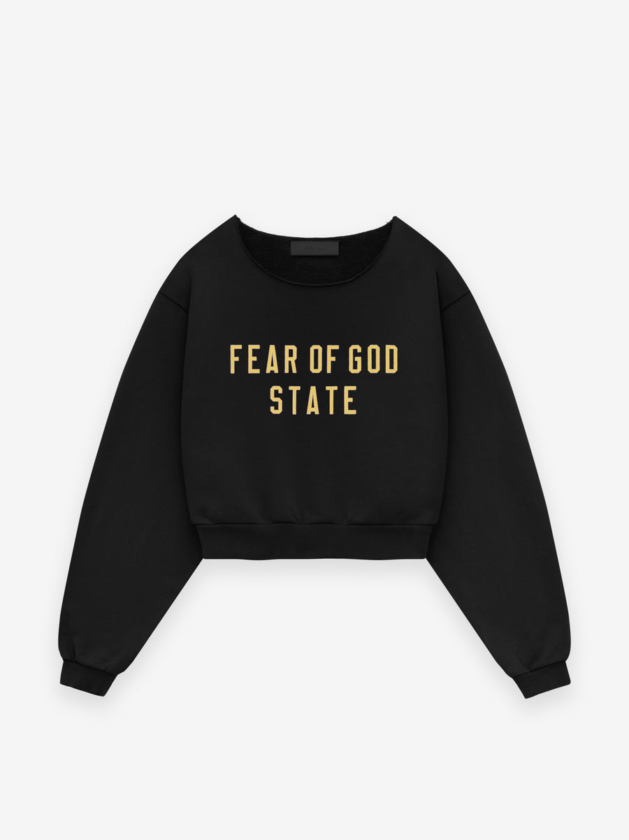 Womens Heavy Fleece Raw Cropped Crewneck - Fear of God