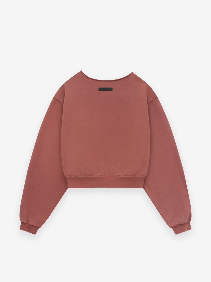 Womens Heavy Fleece Raw Cropped Crewneck - Fear of God