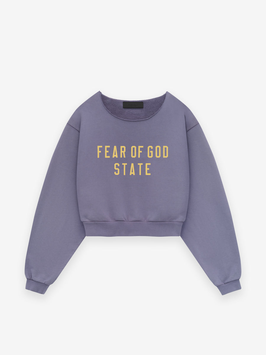 Womens Heavy Fleece Raw Cropped Crewneck - Fear of God