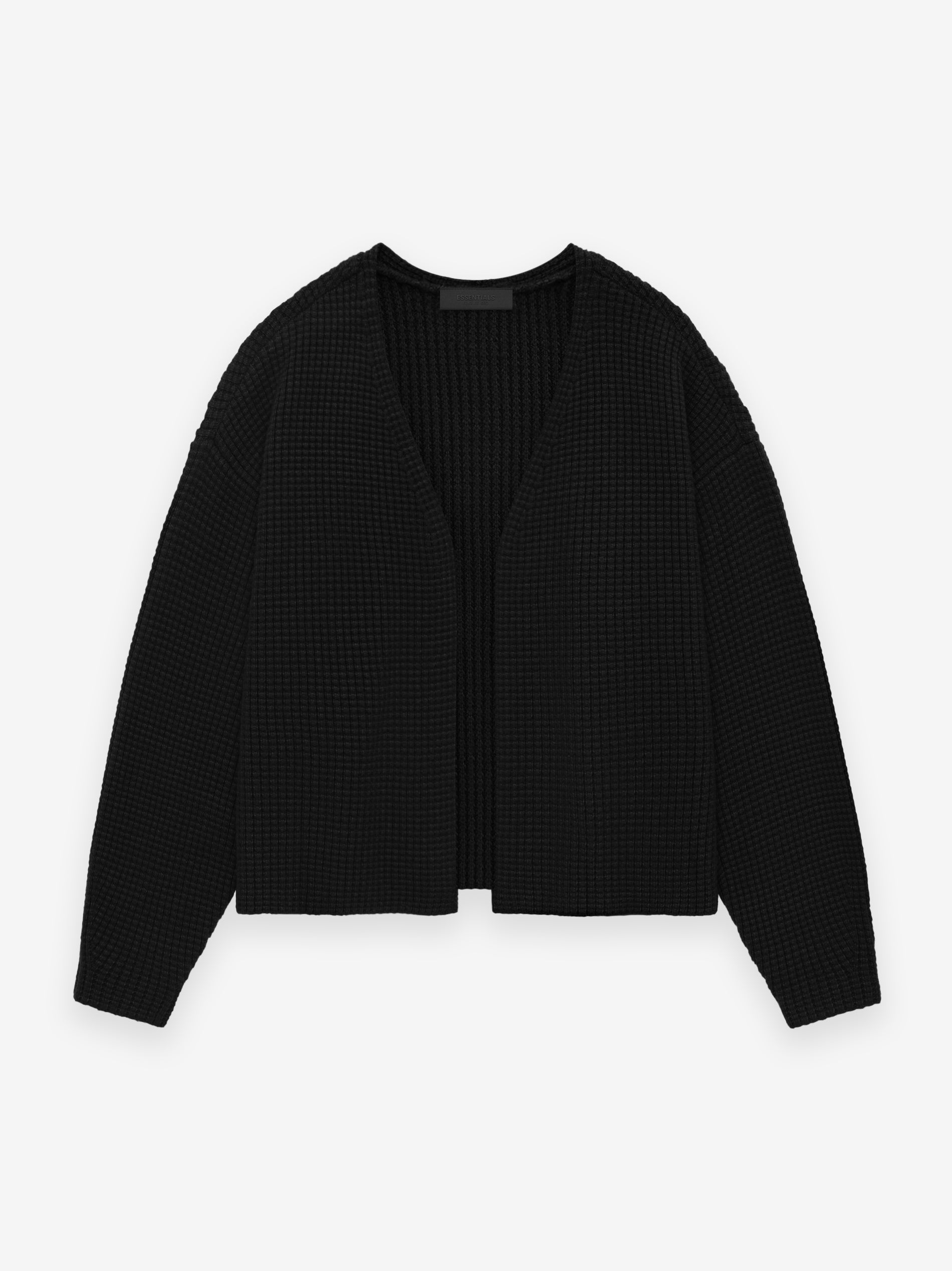 Heavy Waffle Cardigan in Black | Fear of God ESSENTIALS | Fear of God 