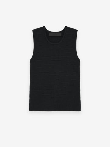 Womens Waffle Tank - Black | Fear of God ESSENTIALS | Fear Womens Waffle Tank - Black | Fear of God ESSENTIALS | Fear