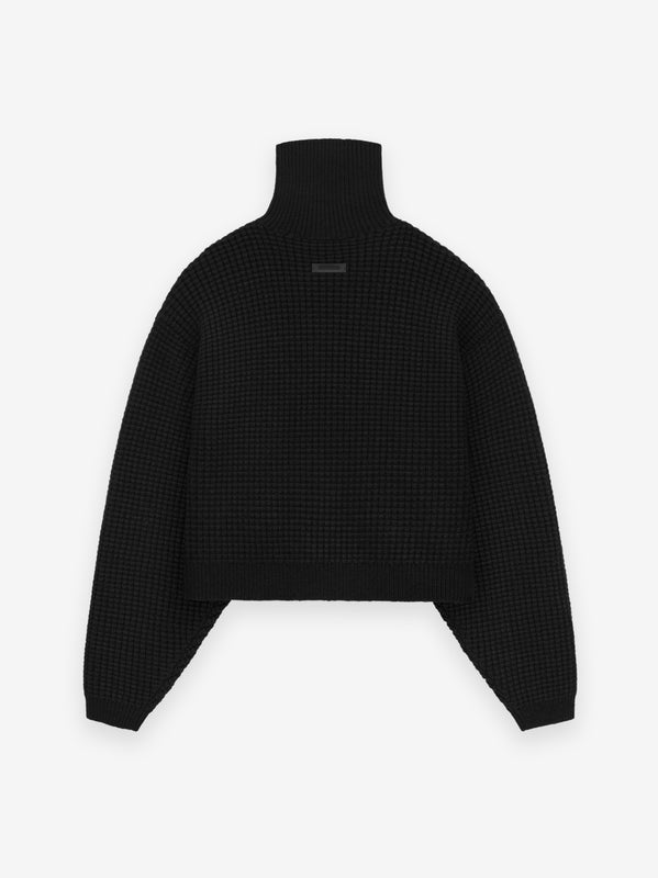 Women's Heavy Waffle Cropped Sweater