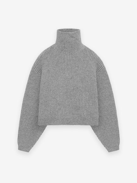 Women's Heavy Waffle Cropped Sweater