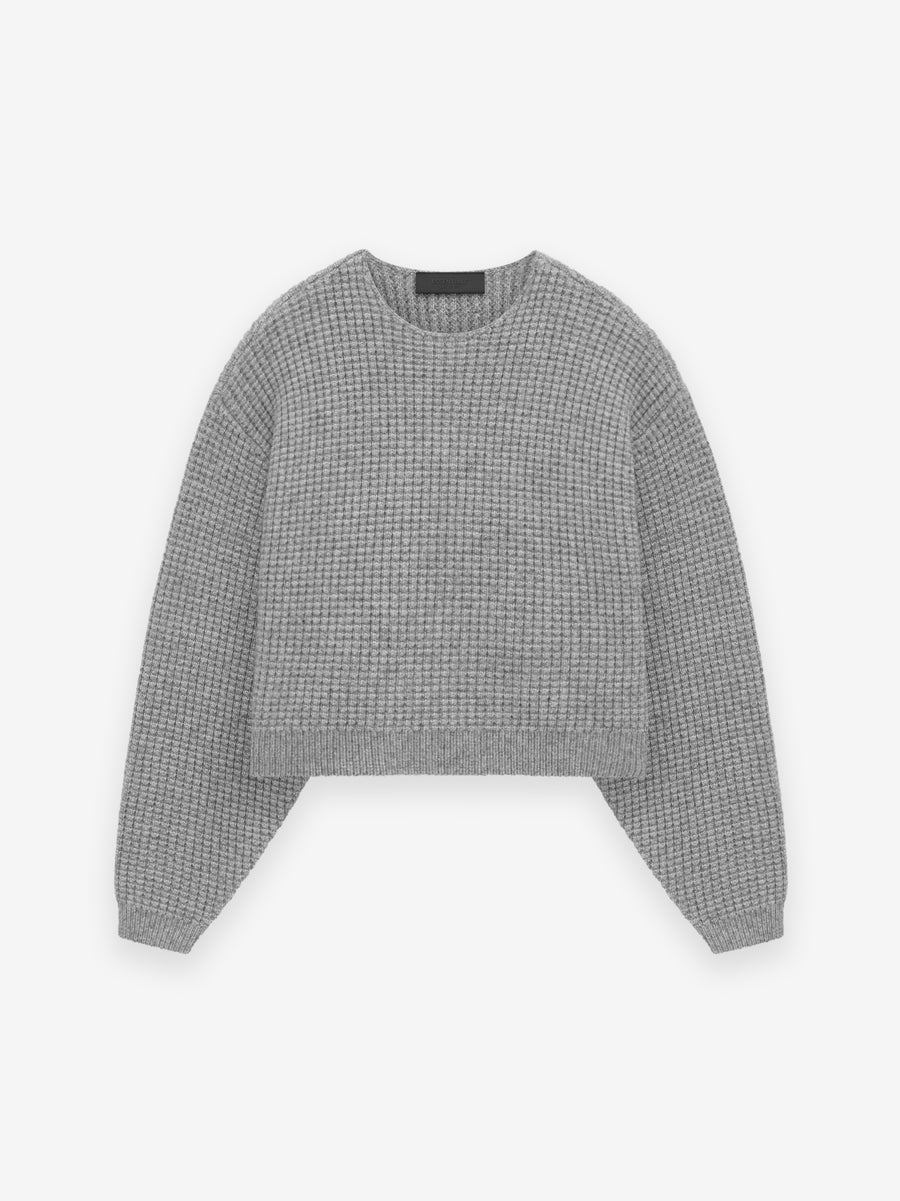 Womens Heavy Waffle Cropped Crewneck - Fear of God