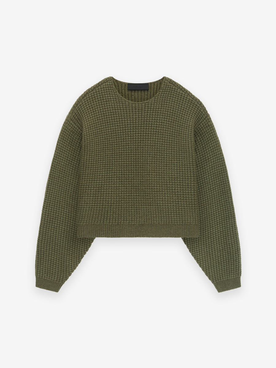 Womens Heavy Waffle Cropped Crewneck - Fear of God