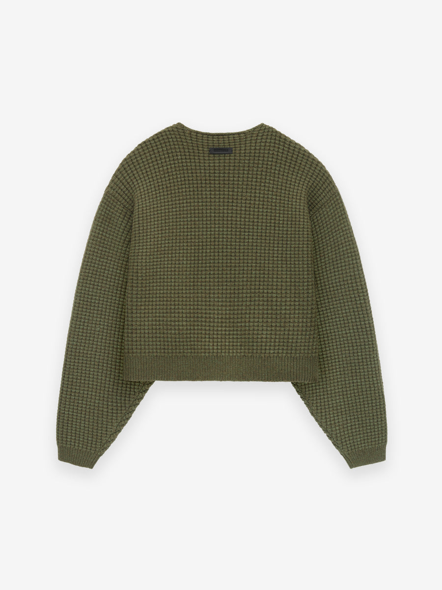 Womens Heavy Waffle Cropped Crewneck - Fear of God